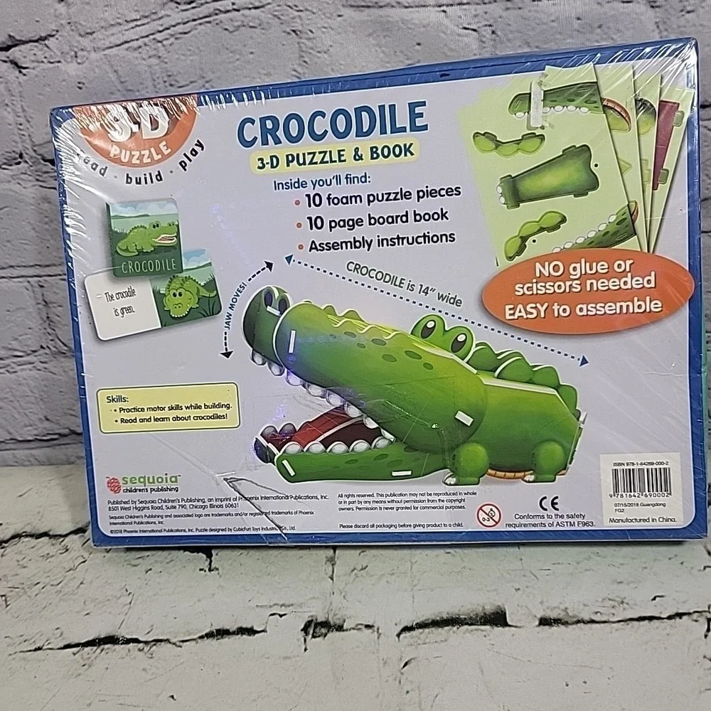 Crocodile 3-D Puzzle & Book‎ by Sequoia Children's Publishing New Damaged Box